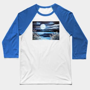 Moonlight Beauty Mystery Lake Mist Night Tranquility Harmony Baseball T-Shirt